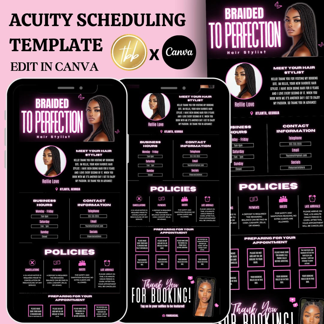 Braid Acuity Scheduling Template, Edit in Canva, DIY Website Banners ...