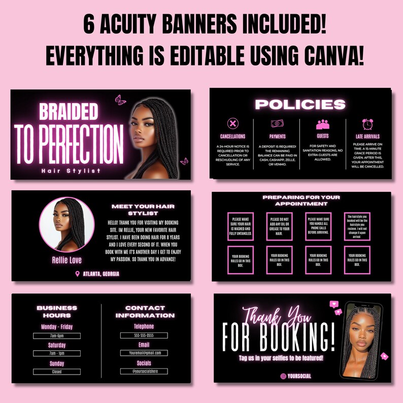 Braid Acuity Scheduling Template, Edit in Canva, DIY Website Banners ...
