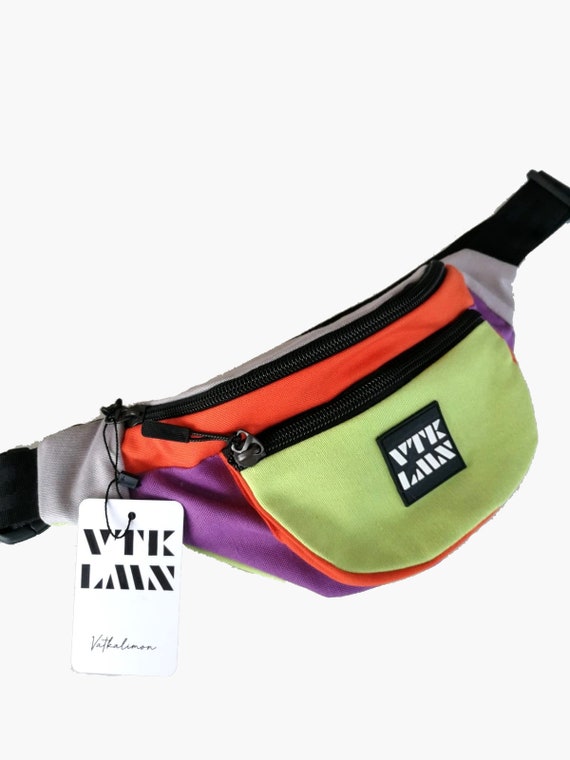 Unisex Festival Bum Bag/Waist Pack/Shoulder Bag/Hip Bag/Water-Repellent &  Stain-Proof/100% Cotton-Multi-Colour