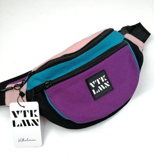 Multi-Colour Bum Bag/Festival Waist Pack/Shoulder Bag/Hip Bag/Water-Repellent & Stain-Proof/100% Cotton