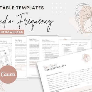 Radio Frequency Forms - Editable RF Skin Tightening Forms, Body Contouring Consent, Body Sculpting Consultation, Esthetician Client Intake