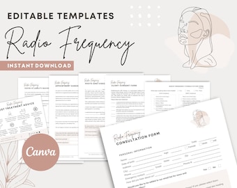 Radio Frequency Forms - Editable RF Skin Tightening Forms, Body Contouring Consent, Body Sculpting Consultation, Esthetician Client Intake