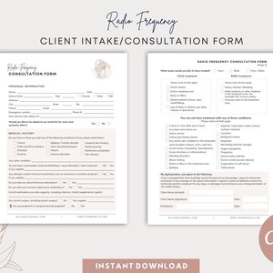 Radio Frequency Forms Editable RF Skin Tightening Forms - Etsy