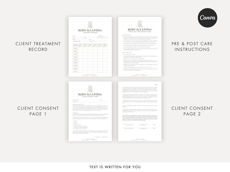 Body Sculpting Intake Forms - Editable Body Contouring Consultation ...