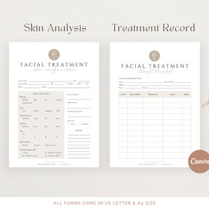 Facial Treatment Forms - Editable Esthetician Templates, Printable ...