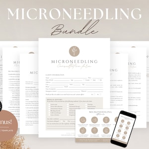 Microneedling Forms - Editable Microneedling Consent Templates, Microneedling Intake Forms, Aftercare, SPA Forms, Collagen Induction Therapy