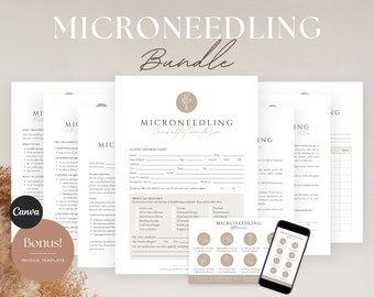 Microneedling Forms - Editable Microneedling Consent Templates, Microneedling Intake Forms, Aftercare, SPA Forms, Collagen Induction Therapy