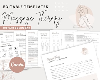 Massage Therapist Forms - Editable Massage Consent Form, Massage Intake Form, Esthetician Templates, Lymphatic Massage Forms, Spa Forms