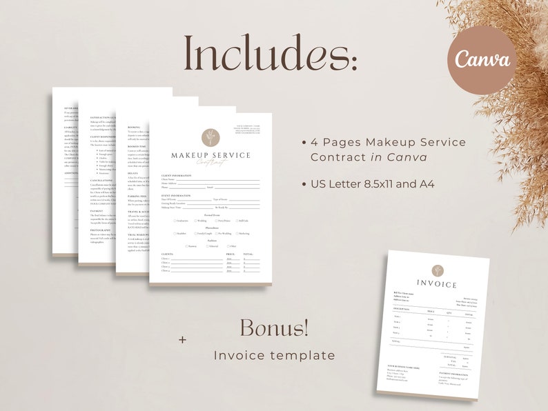 Makeup Service Contract Template MUA Contract Makeup Etsy