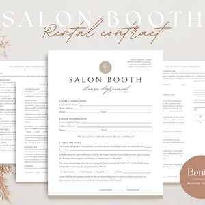 Professional Salon Booth Rental Contract, Editable Booth Rental Agreement, Salon Station, Spa Rental, Salon Chair Rental, Salon Lease, Canva