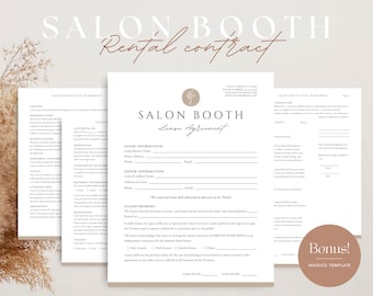 Professional Salon Booth Rental Contract, Editable Booth Rental Agreement, Salon Station, Spa Rental, Salon Chair Rental, Salon Lease, Canva