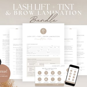 Brow Lamination, Lash Lift, Tint Forms  - Editable Lash Consent Templates, Brow Lash Tech Consultation, Esthetician Forms, Lash Forms