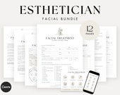 Facial Treatment Forms - Editable Esthetician Templates, Printable Skincare Consent Forms, Beauty Salon Forms, Facial Consultation Form