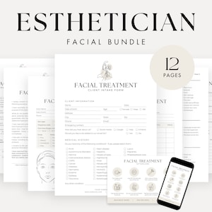 Facial Treatment Forms - Editable Esthetician Templates, Printable Skincare Consent Forms, Beauty Salon Forms, Facial Consultation Form