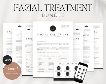 Formularios de tratamiento facial: plantillas editables para esteticistas, formularios de consentimiento imprimibles para el cuidado de la piel, formularios de salón de belleza, formulario de consulta facial