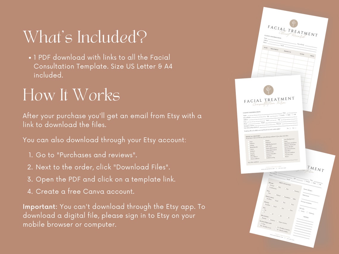 Facial Consultation Form - Editable Esthetician Form Template, Facial ...