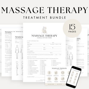 Massage Therapy Forms - Massage Consent, Massage Consultation, Massage Intake Forms, Esthetician Templates, Lymphatic Massage, SOAP Notes