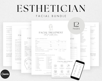 Formularios de tratamiento facial: plantillas editables para esteticistas, formularios de consentimiento imprimibles para el cuidado de la piel, formularios de salón de belleza, formulario de consulta facial