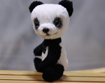 Panda en fourrure viscose fait main