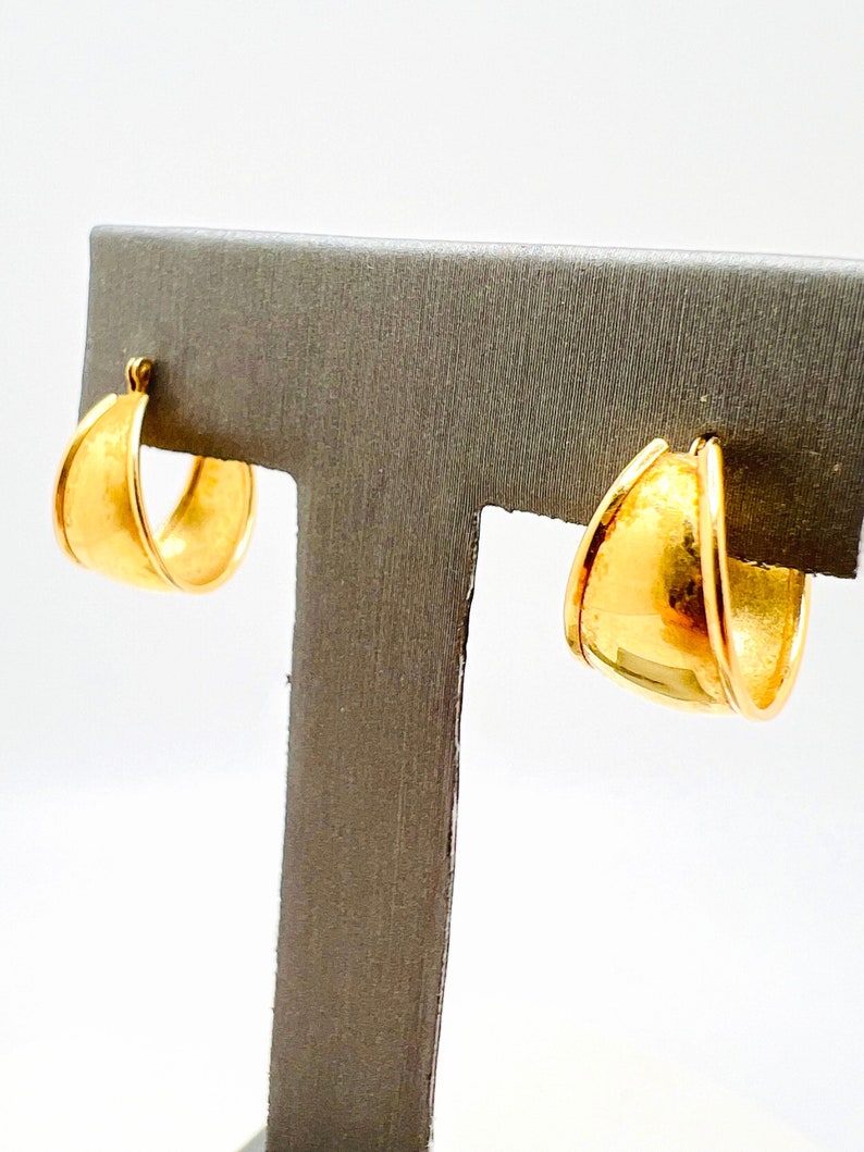 14K Yellow Gold Small Hoop Earrings image 1