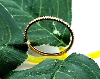 Elegante anello nuziale in oro giallo 18 carati con diamanti da 0,20 ct, misura 4