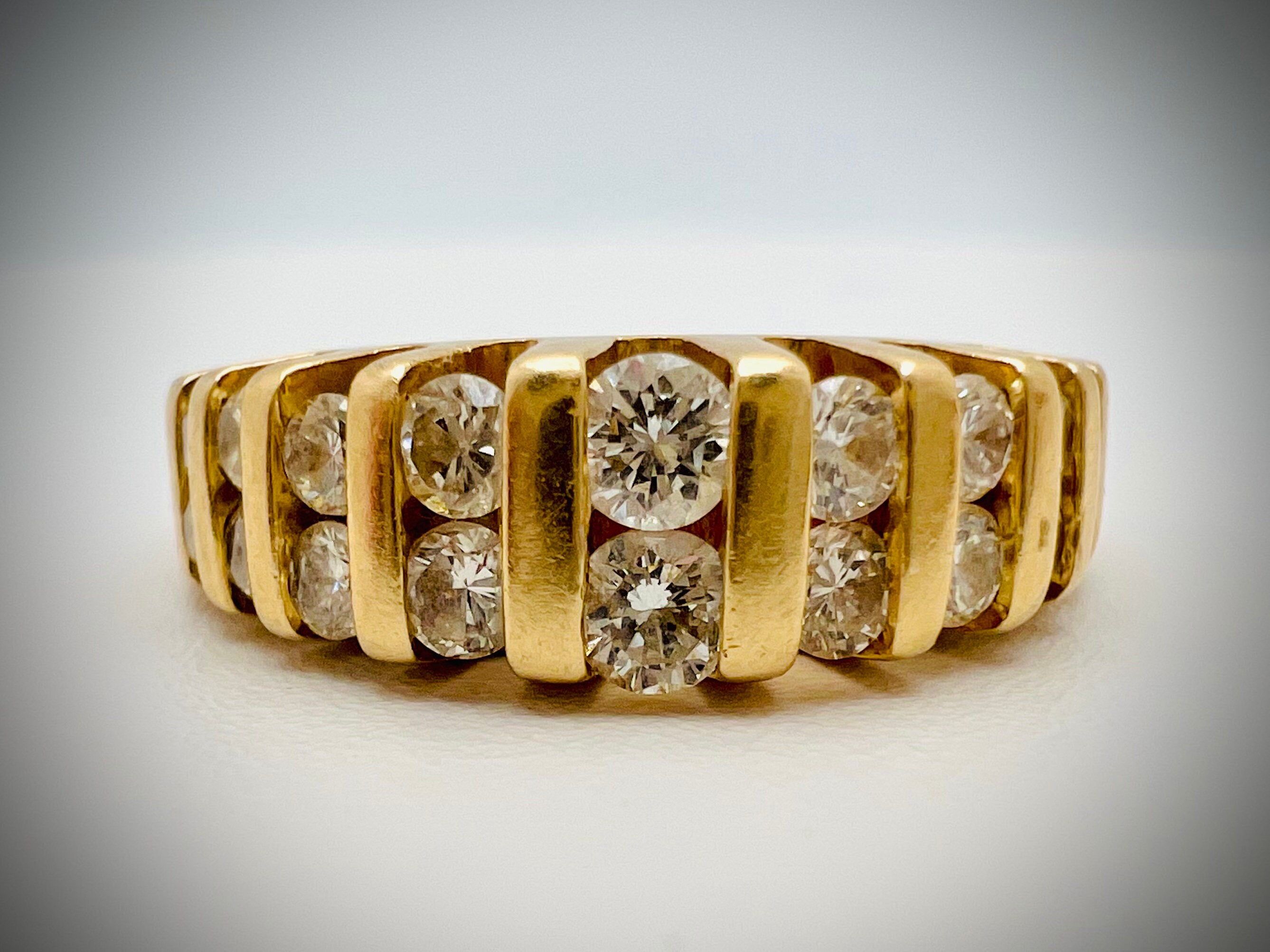 Vintage 14K Yellow Gold Diamond Ring Size 5.25 - Etsy