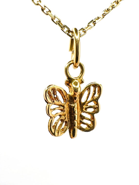 14K Yellow Gold  Butterfly Tiny Charm Pendant