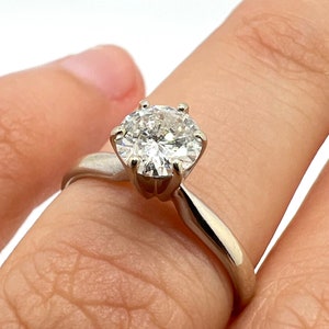 Engagement Handmade 14K White Gold Diamond Ring size 4.5