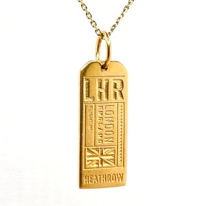 Vintage 14K Yellow Gold London Heathrow Charm Pendant