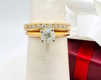 14K Yellow Gold Diamond 0.65ct Wedding Band Handmade Ring size 4.5