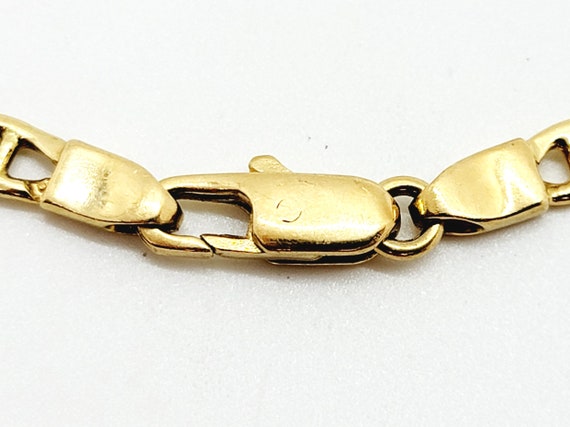 18K Yellow Gold Link Bracelet Size 6.5 - image 7
