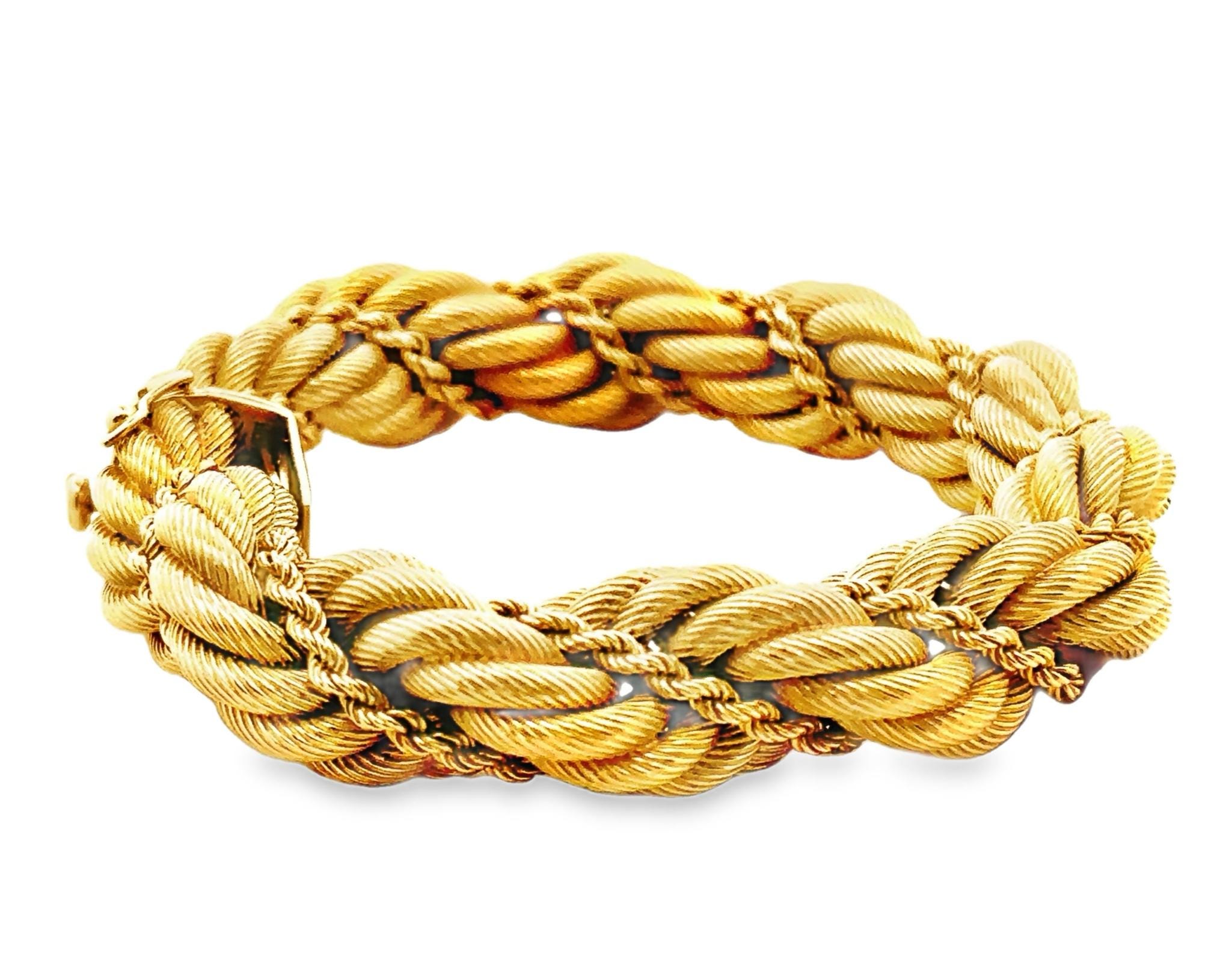 アクセサリー Tiffany 18K combi twist rope bracelet Vintage Tiffany & Co Twisted Rope Bracelet in 18K Yellow Gold - Etsy
