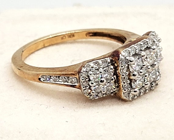 Handmade 10K Yellow Gold Diamond Ring size 7 - image 4