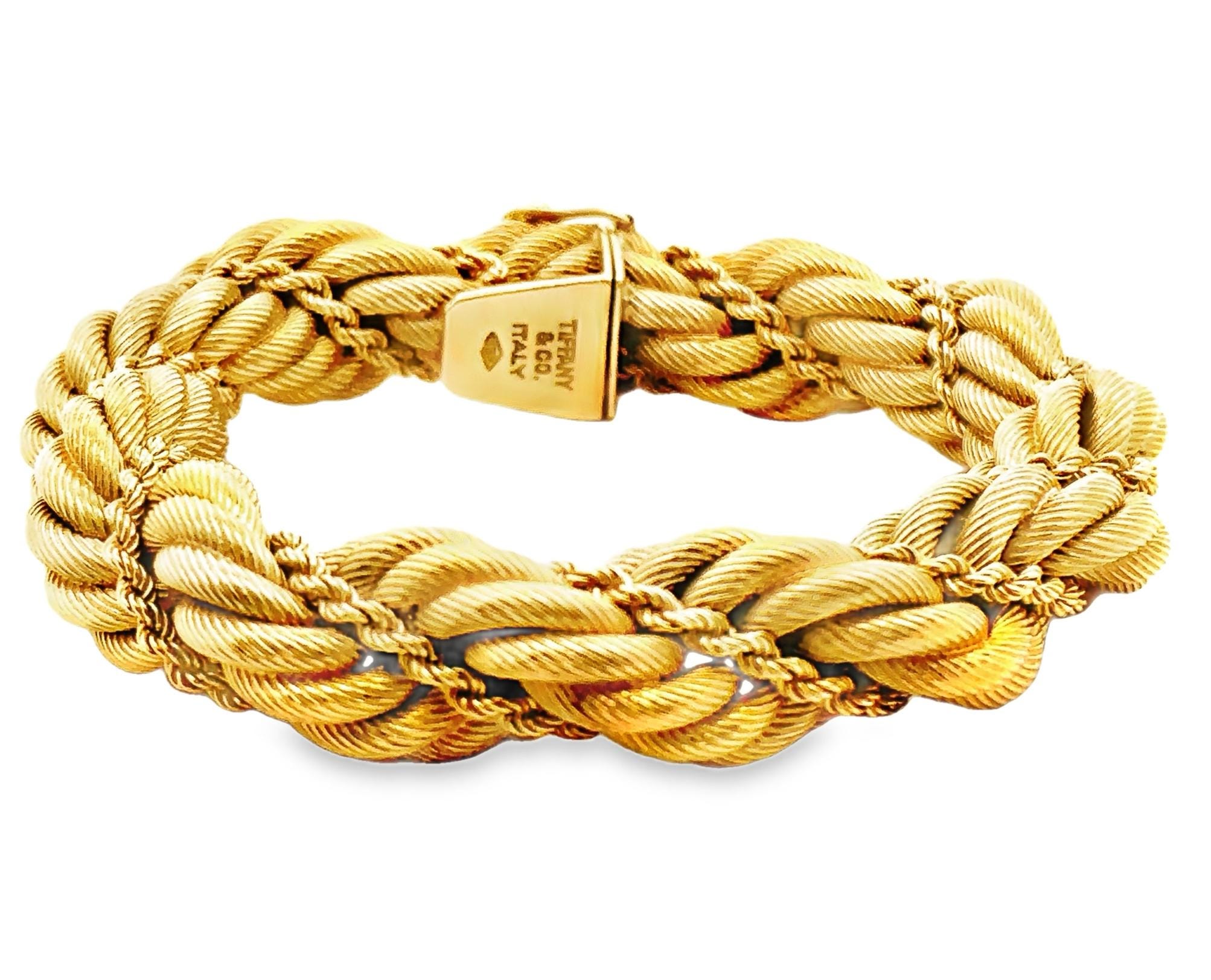 Vintage Tiffany & Co Twisted Rope Bracelet in 18K Yellow Gold - Etsy