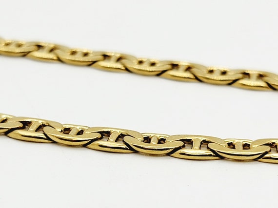 18K Yellow Gold Link Bracelet Size 6.5 - image 6