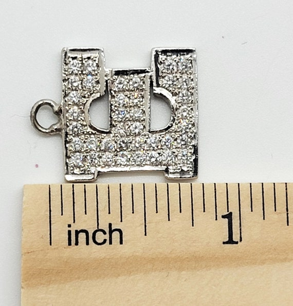 Letter "E" Diamond Pendant, 14K White Gold, Chain… - image 6