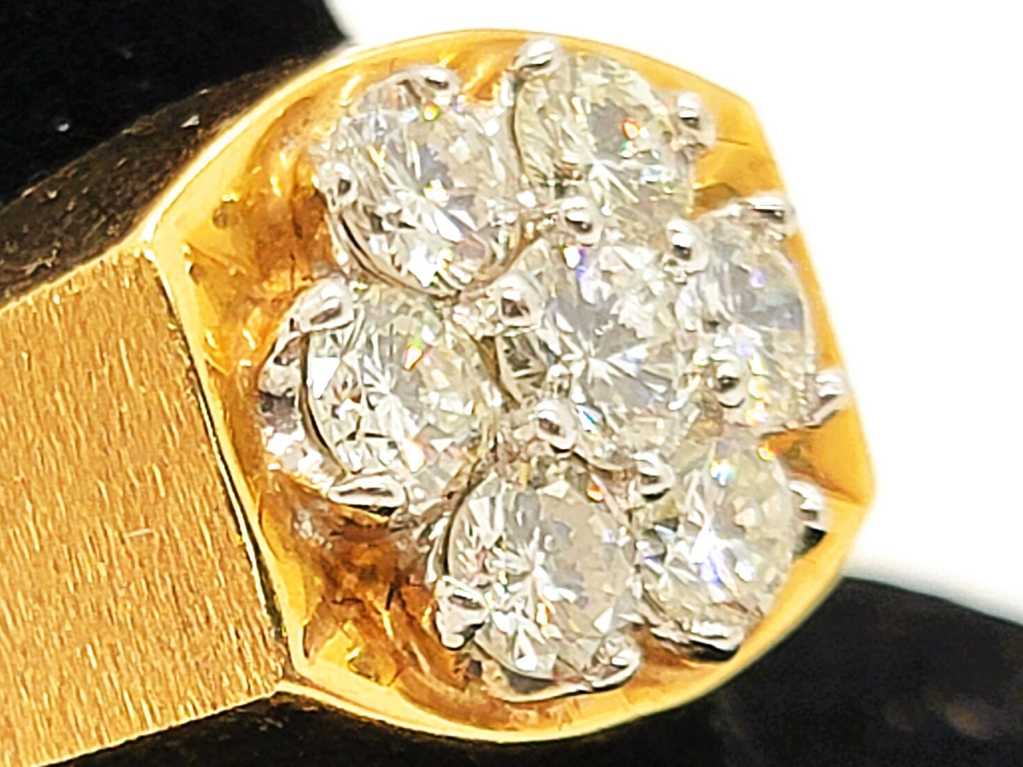ヴィンテージ ハンドメイド 14K イエロー ゴールド ダイヤモンド