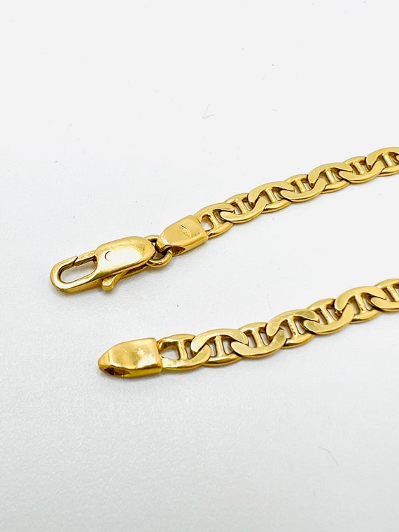 18K Yellow Gold Link Bracelet Size 6.5 - image 4