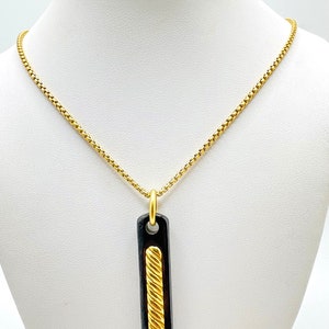 18 kt geelgouden David Yurman Design-hanger, 14 kt geelgouden ketting, 20 inch