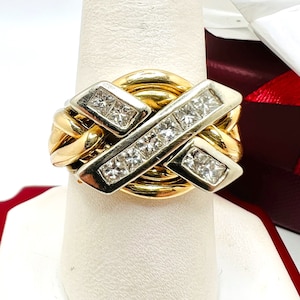 18K Yellow Gold Diamond 1.00ct Men&#39;s Handmade Ring Size 8.25