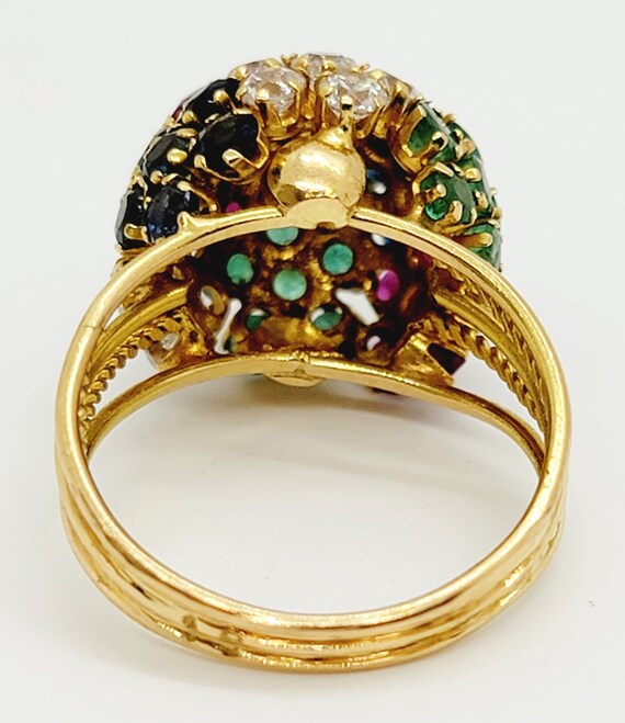 Stunning 18K Yellow Gold Vintage Diamond, Emerald… - image 5