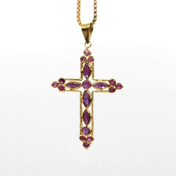 18k Gold Cross Etsy