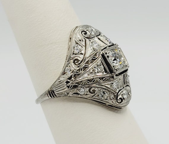 Diamond Platinum Ring Size 7 - image 3