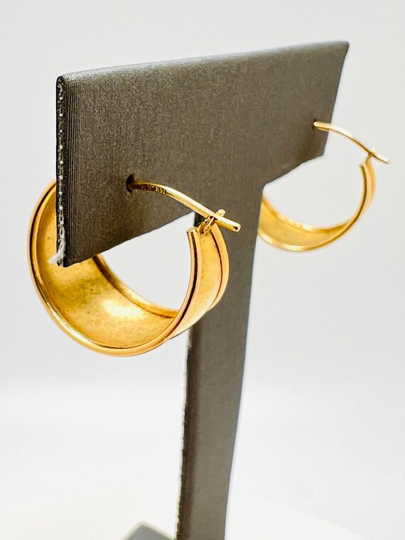 14K Yellow Gold Small Hoop Earrings - image 4