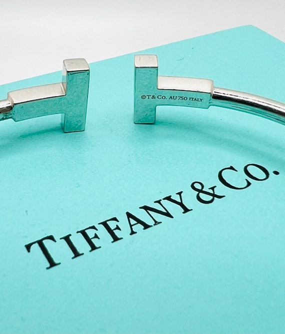 Tiffany 18K White Gold Diamond 0.40ct Bangle Brac… - image 3