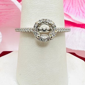 Anillo de montaje de compromiso de oro blanco de 14 quilates con diamantes de 0,66 quilates, tamaño 8,25