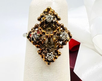 Vintage 14K Yellow Gold Diamond 0.10ct Ring Size 3.75