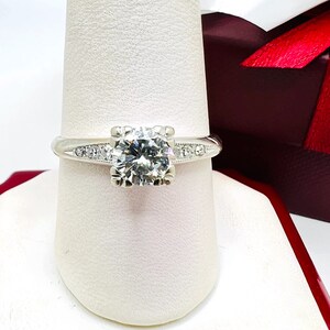 Engagement Handmade 14K White Gold Diamond Ring Size 7