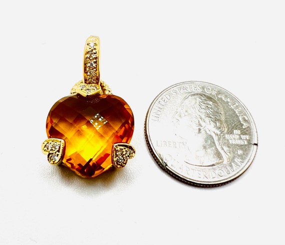 Beautiful 14K Yellow Gold Citrine & Diamond 0.20c… - image 8