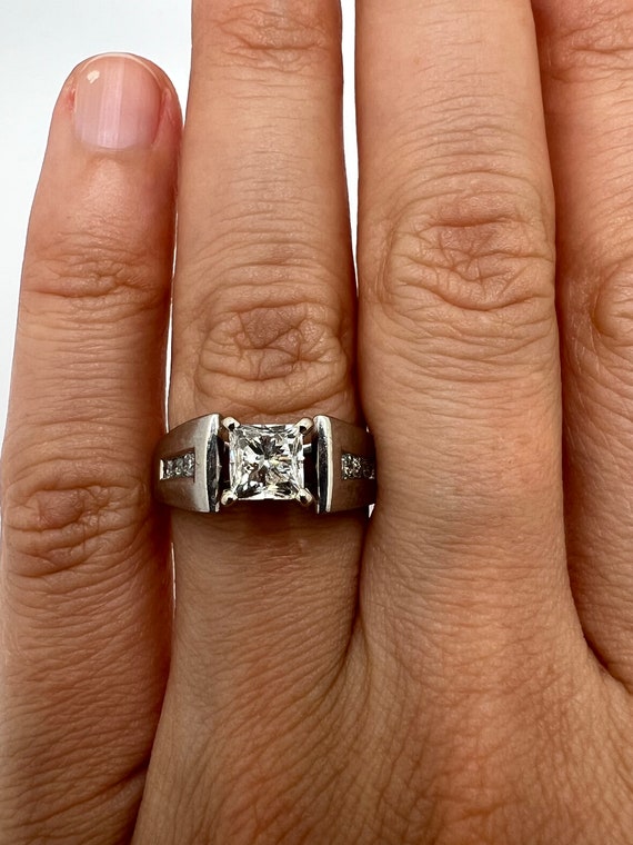 Bridal Engagement White Platinum Diamond Ring Siz… - image 5